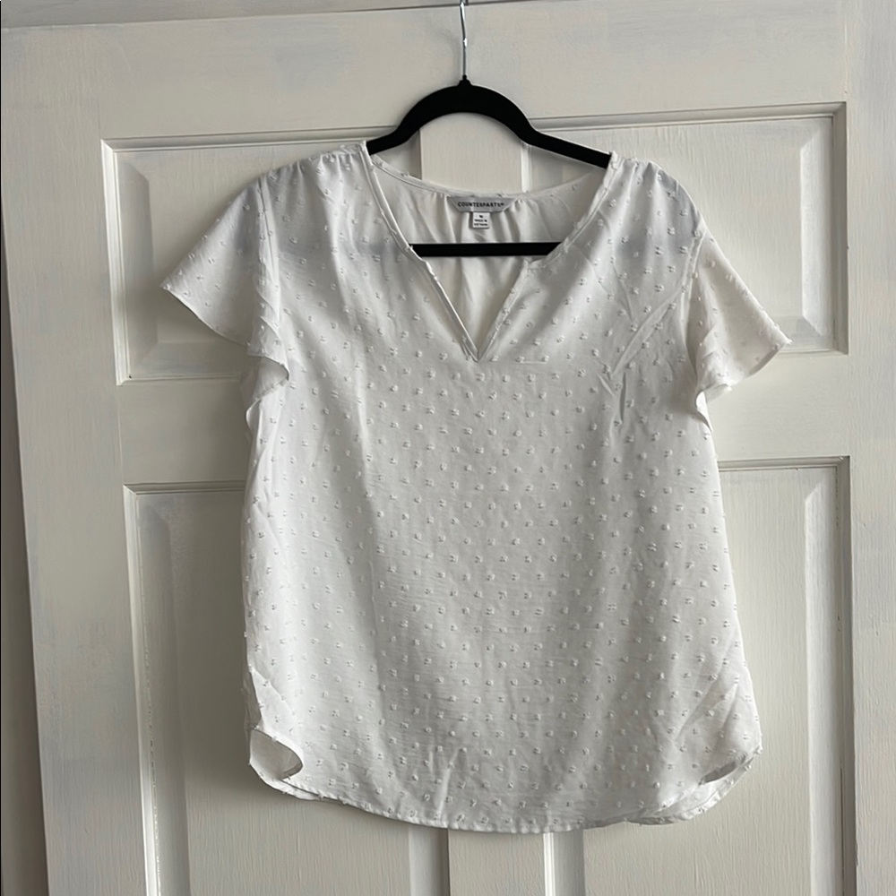 White Textured Women's Top